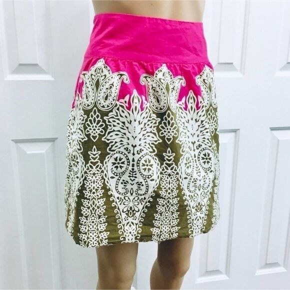 Tibi A Line Paisley Patterned Pink Mini Skirt size 6 - Picture 2 of 8